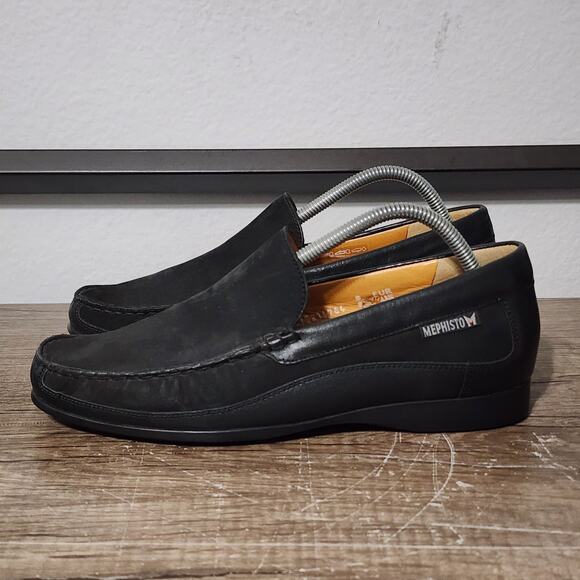 Mephisto Baduard Men\'s Nubuck Loafers Driving Shoes Size 8.5 Black main image 8
